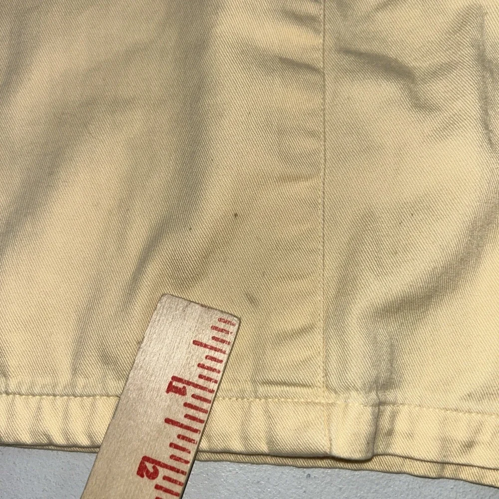 Vintage Polo Ralph Lauren Butter Yellow Shorts Purple Pony Womens Large USA MADE
